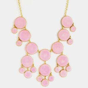 Pink Enamel Disk Statement Necklace-NWT-Boutique